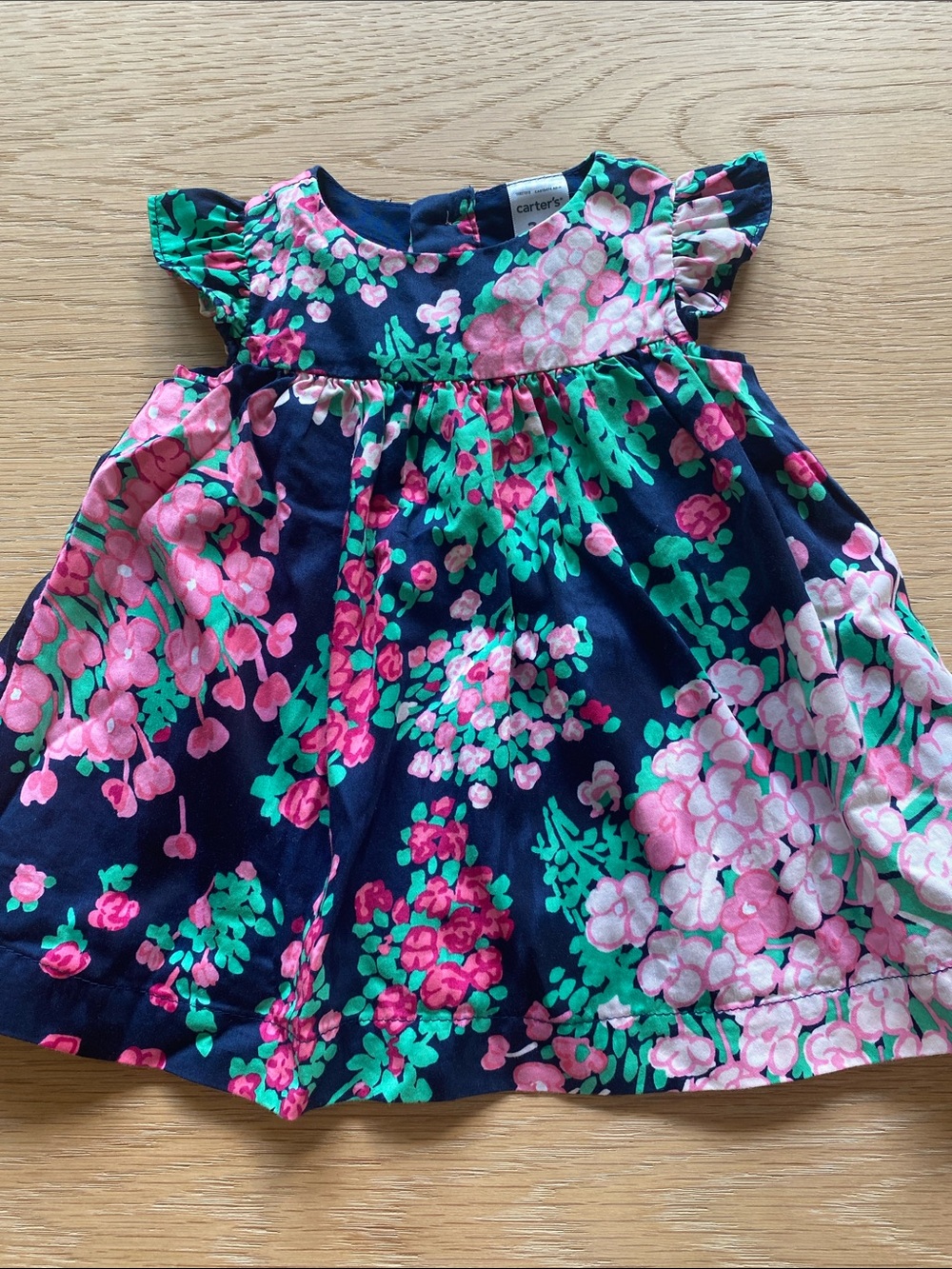 Carter's Navy Dress with Pink and Green Floral Print